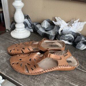 Pikolinos Puerto Vallarta Calfskin Leather Women's Ankle Strap Sandals Size 41